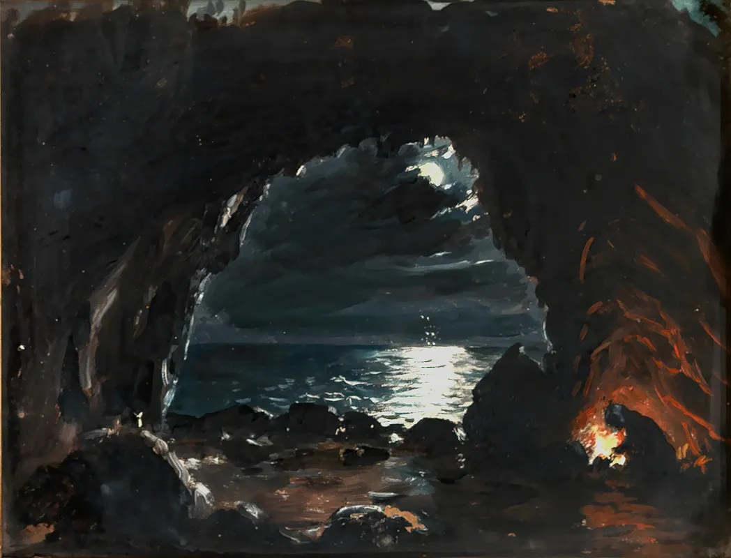 Cave Scene by John O'Brien Inman - Canvas Print