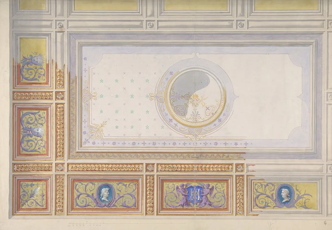 Ceiling Design For Bedroom Of Duchesse De Newcastle Hotel Of Madame Hope