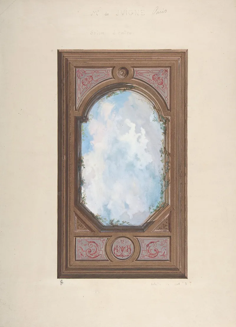 Ceiling Design For Salon Dentree Hotel De Monsieur De Juigne Paris