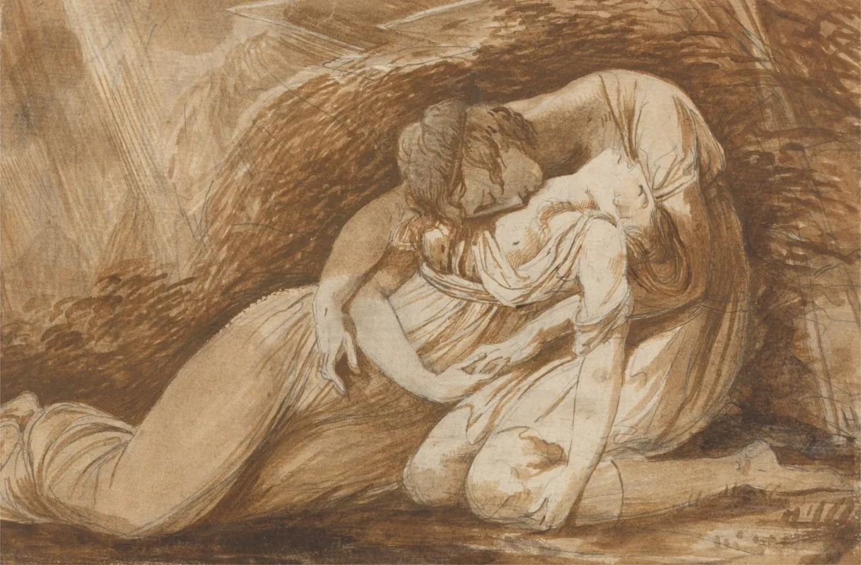 Celadon And Amelia From Thomsons The Seasons by Alexander Runciman - Canvas Print