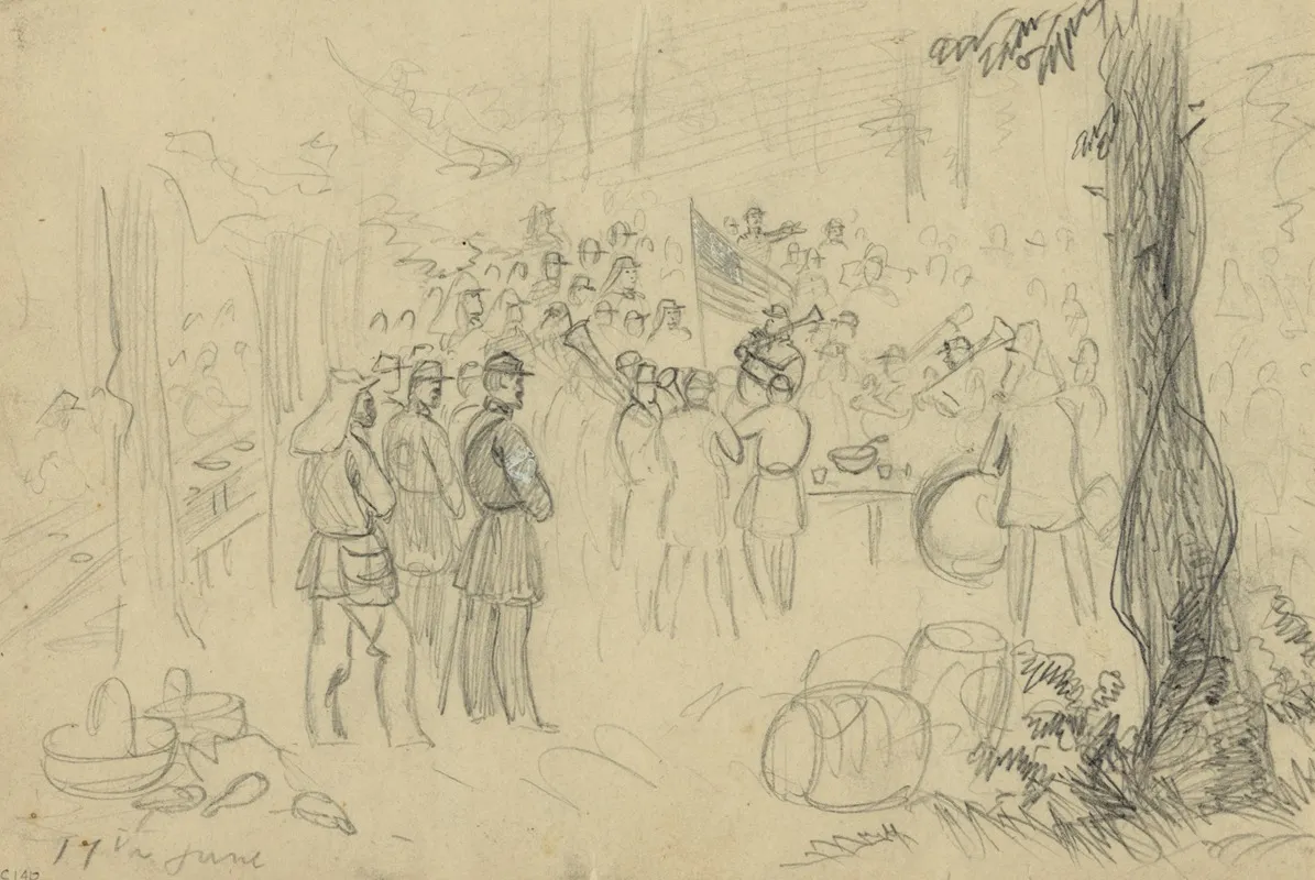 Celebration Of The Battle Of Bunker Hill Near The Camp Of The 5th Mass