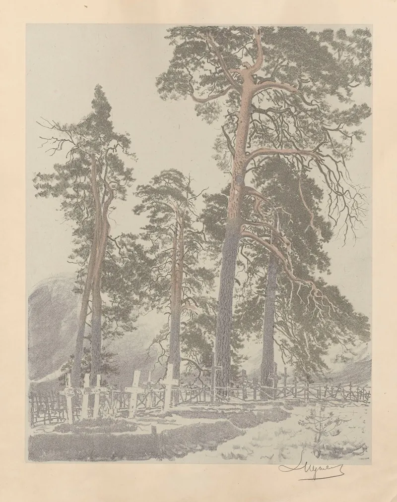 Cemetery In Vowchick by Leon Wyczółkowski - Canvas Print