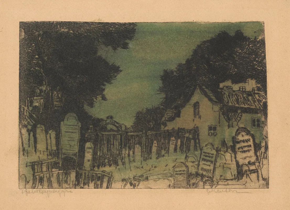 Cemetery by Feliks Jabłczyński - Canvas Print