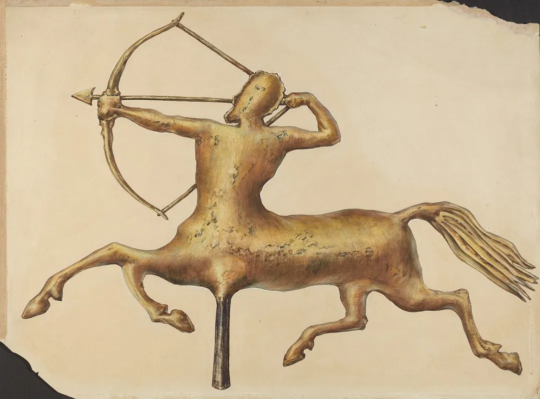Centaur Weather Vane by James McLellan - Canvas Print