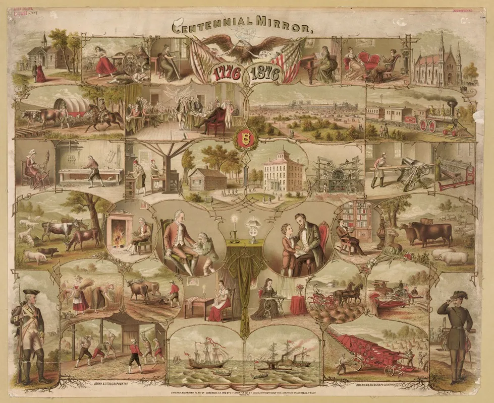 Centennial Mirror by American Oleograph Co. - Canvas Print
