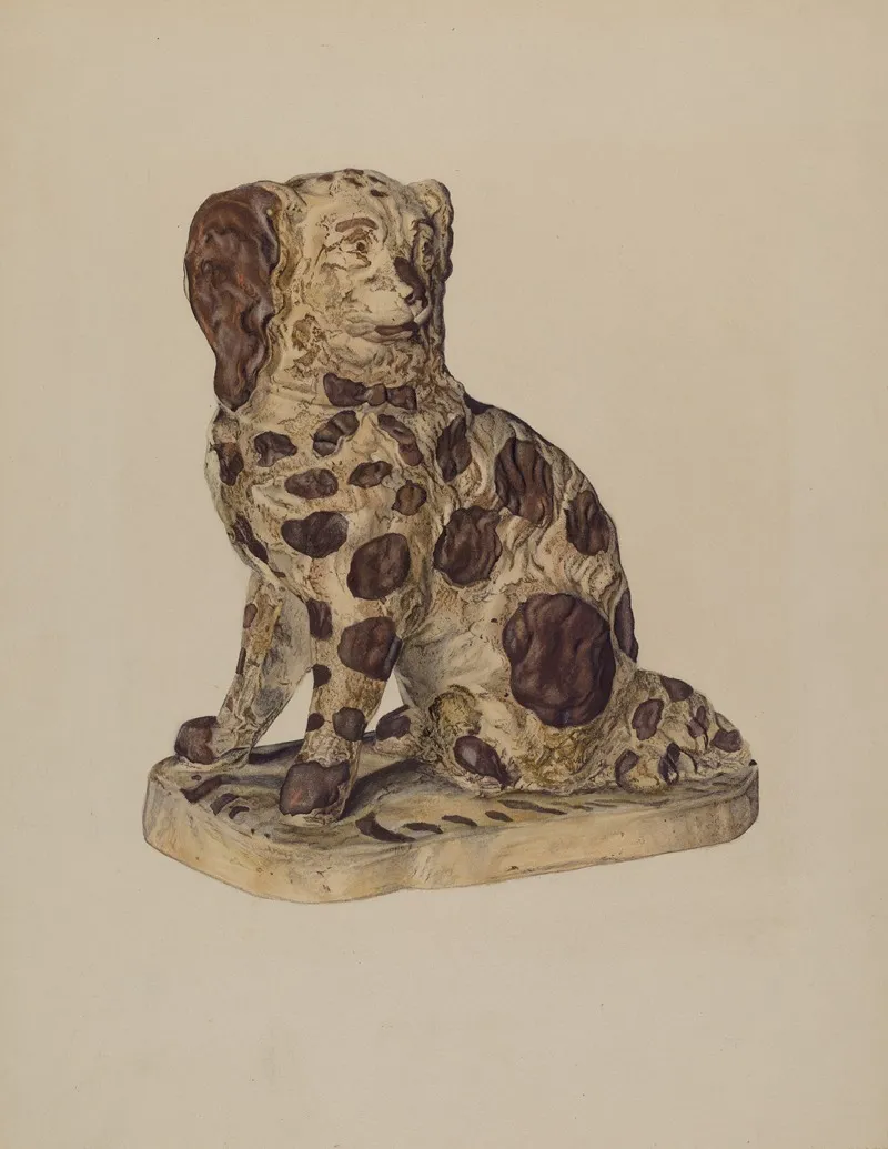 Ceramic Coach Dog by George Yanosko - Canvas Print