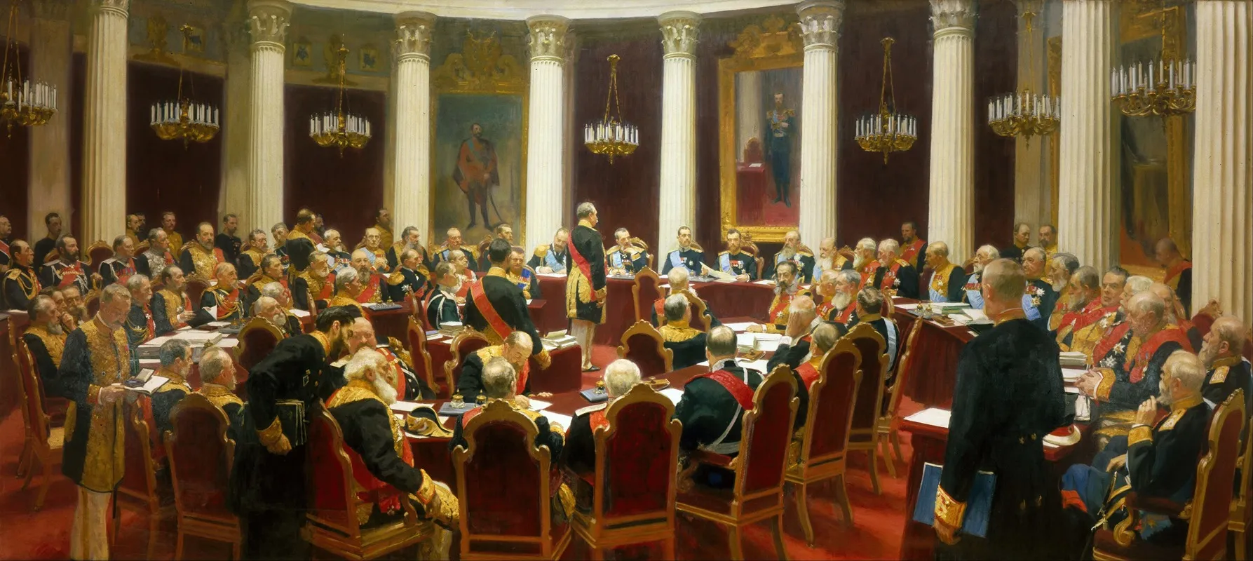 Ceremonial Sitting Of The State Council On 7 May 1901 Marking The Centenary Of Its Foundation by Ilya Efimovich Repin - Canvas Print