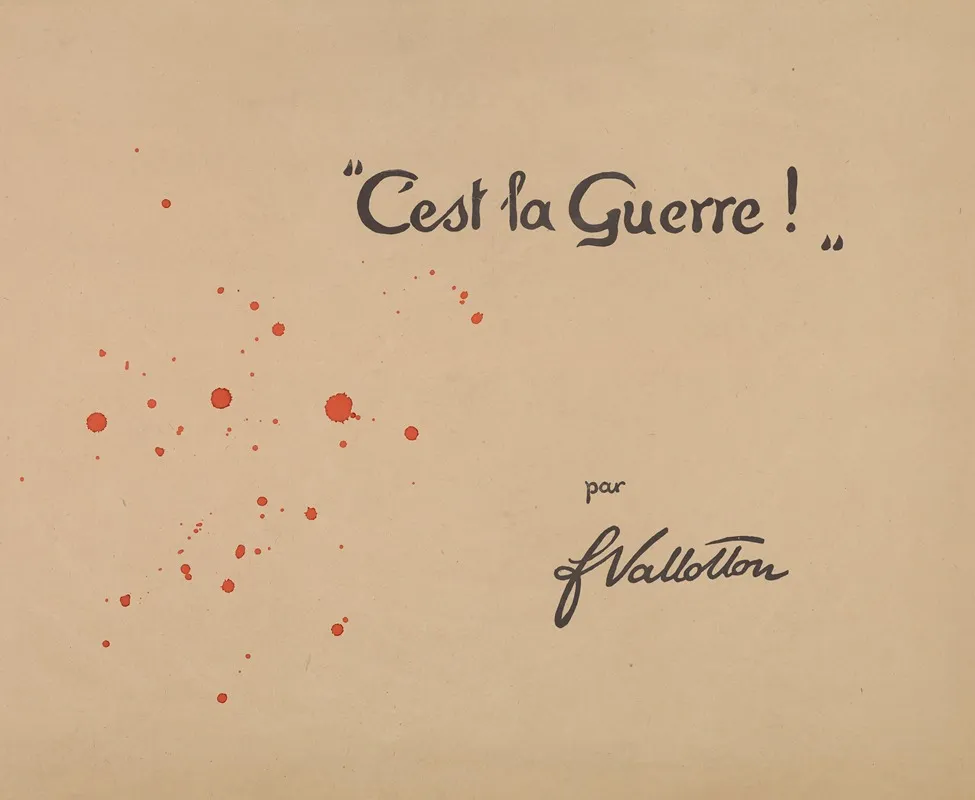 Cest La Guerre Cover by Félix Vallotton - Canvas Print