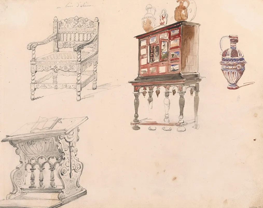 Chair Prie Dieu Cabinet And Jug