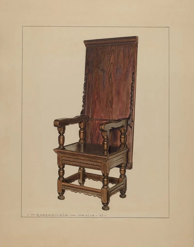 Chair Table by M. Rosenshield-von-Paulin - Canvas Print