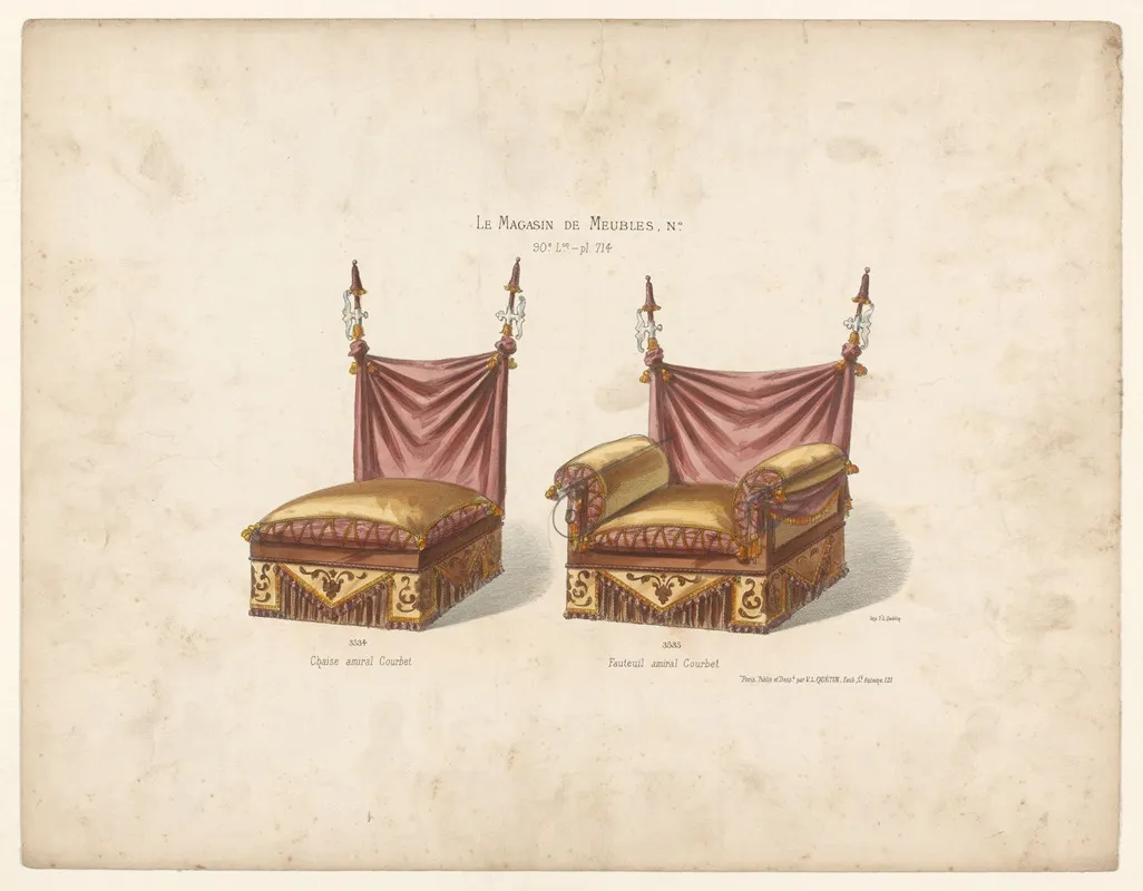 Chaise Amiral Courbet Fauteuil Amiral Courbet by Victor Léon Michel Quétin - Canvas Print