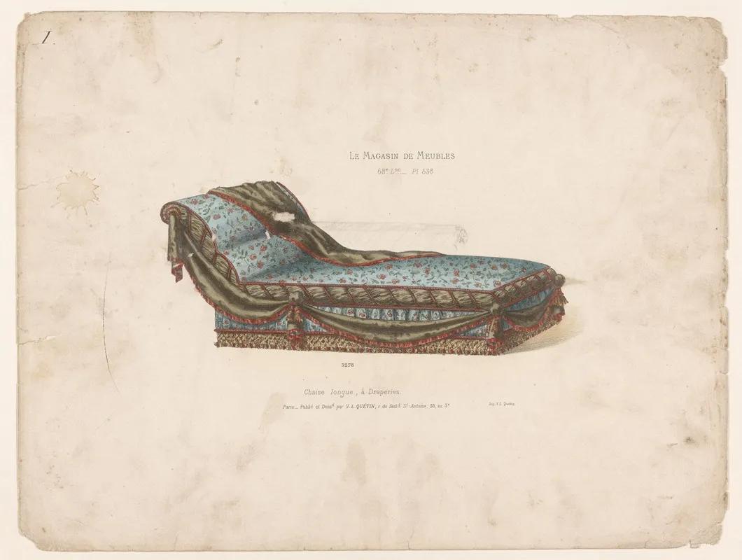 Chaise Longue A Draperies by Victor Léon Michel Quétin - Canvas Print