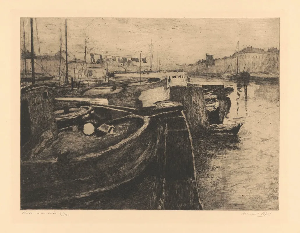 Chalands Amarres by Armand Apol - Canvas Print