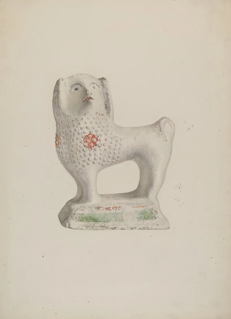 Chalkware Dog 3 by Sadie Berman - Canvas Print