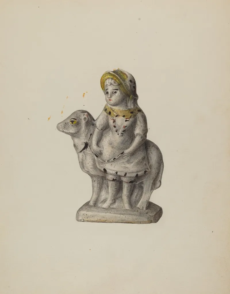 Chalkware Figure by Mina Lowry - Canvas Print