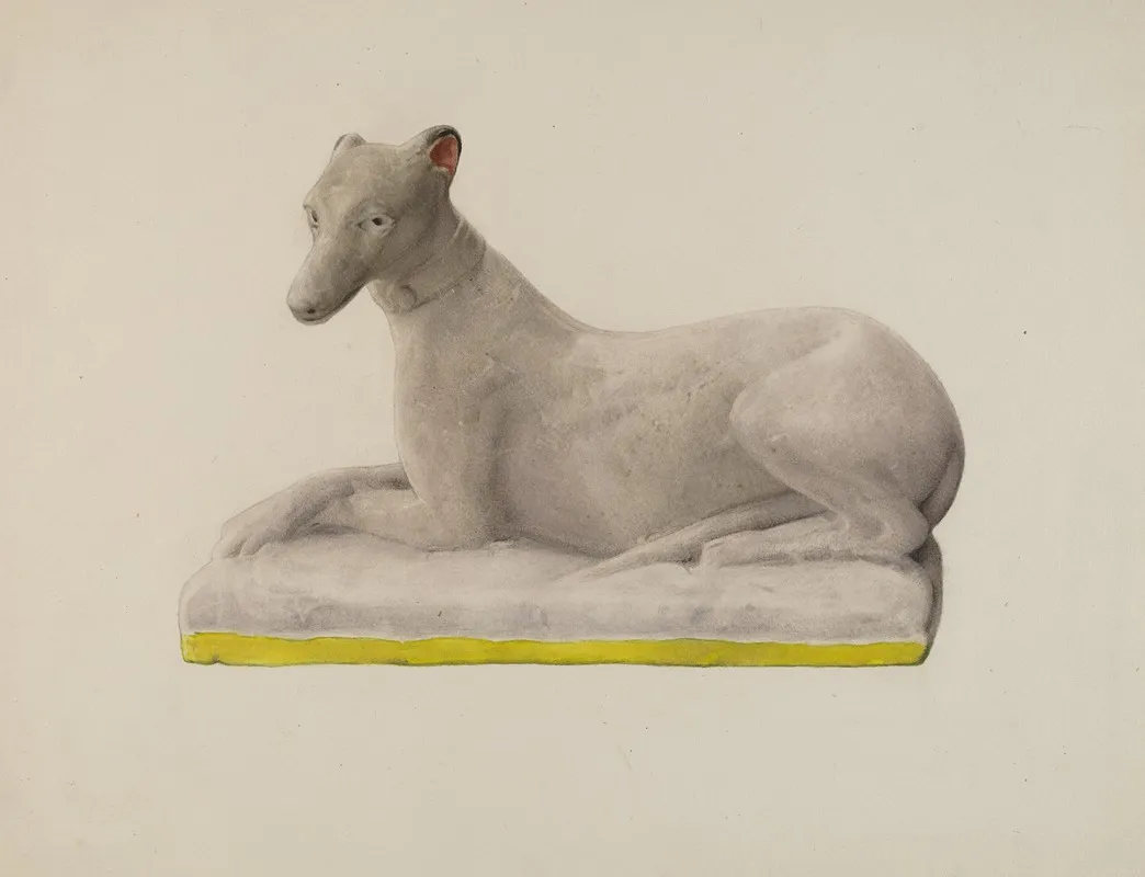 Chalkware Greyhound by Gertrude Koch - Canvas Print