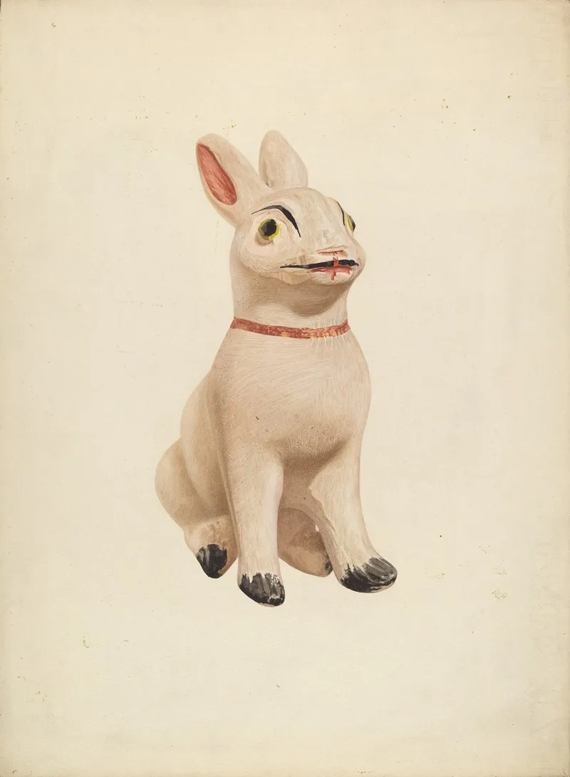 Chalkware Rabbit by Betty Fuerst - Canvas Print