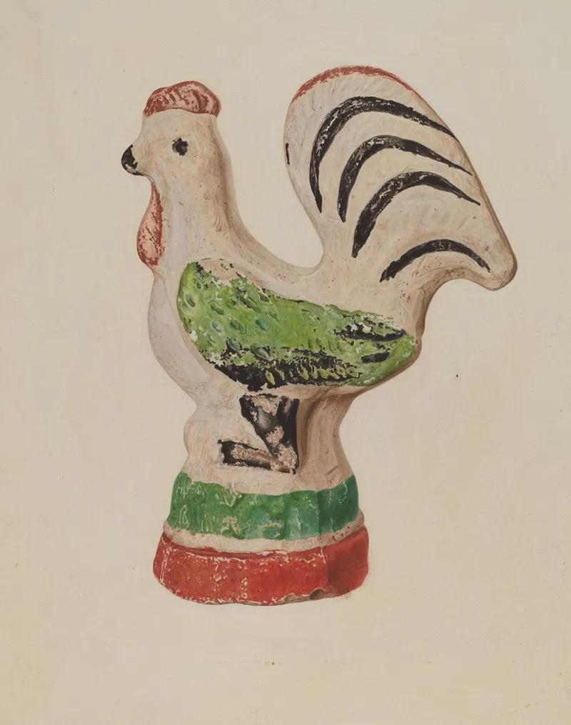 Chalkware Rooster 2 by Betty Fuerst - Canvas Print