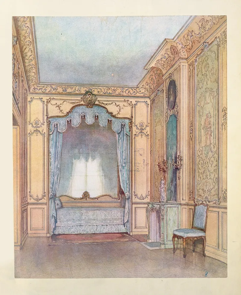 Chambre A Coucher Composee Dapres Celle De Ninon De Lenclos by Georges Rémon - Canvas Print