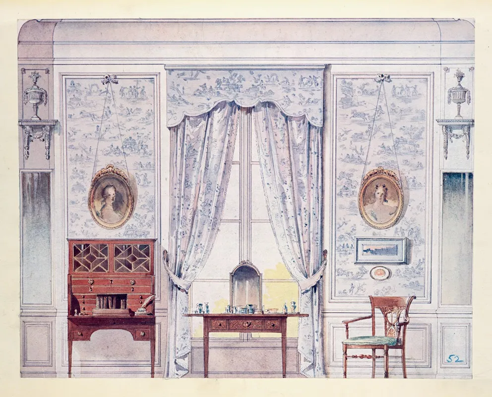 Chambre A Coucher Epoque De La Constituante 2 by Georges Rémon - Canvas Print