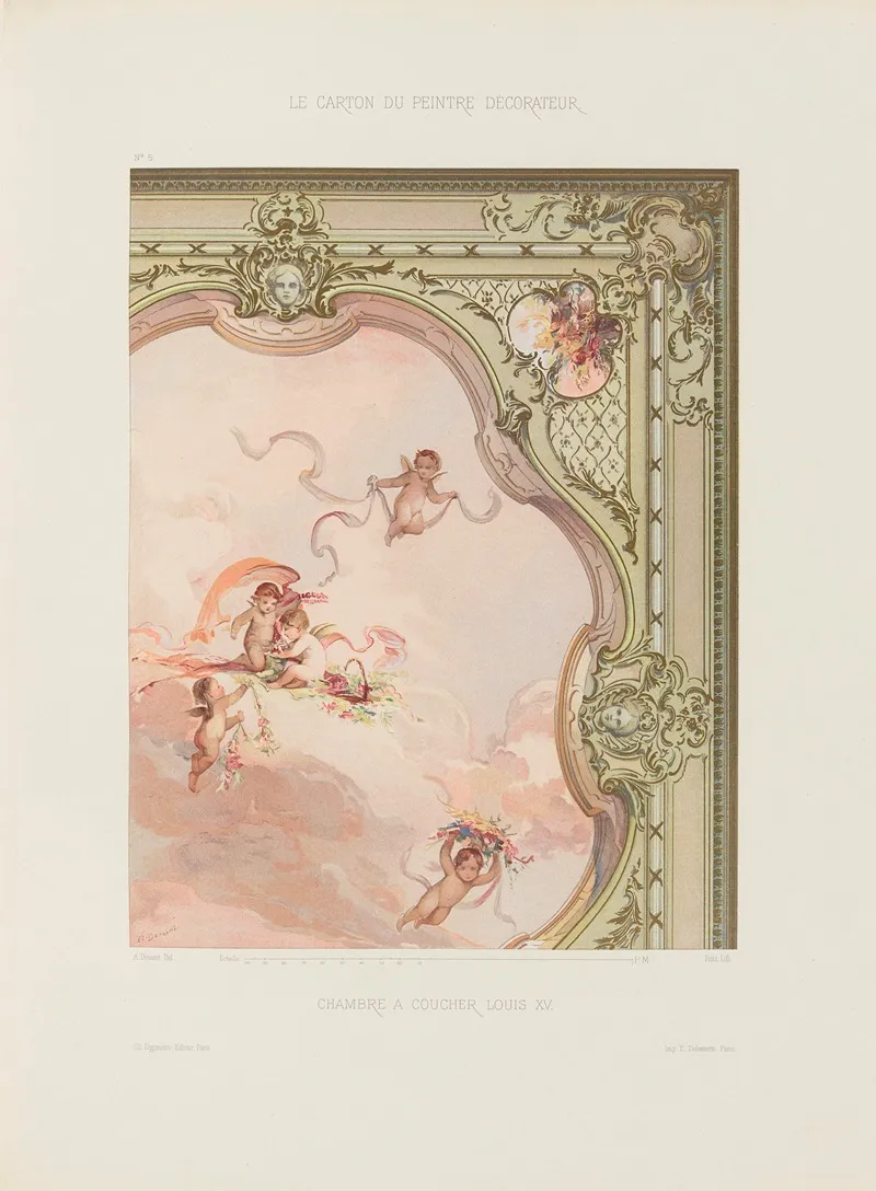 Chambre A Coucher Louis Xv by A. Desaint - Canvas Print
