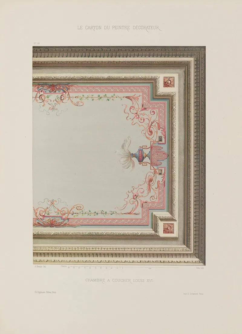 Chambre A Coucher Louis Xvi by A. Desaint - Canvas Print