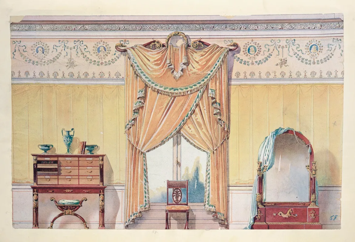 Chambre Empire 2 by Georges Rémon - Canvas Print
