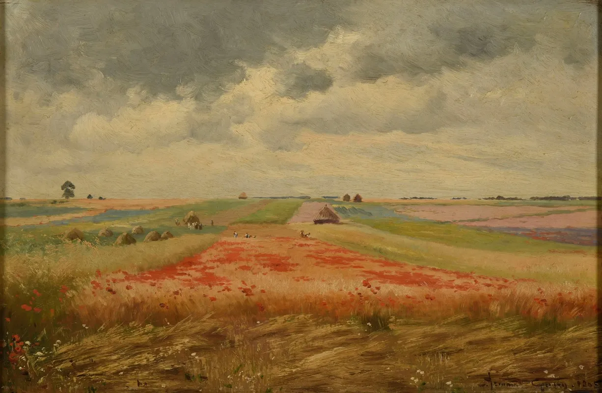 Champ Dorge Et De Coquelicots A Pontgivart by Armand Guéry - Canvas Print