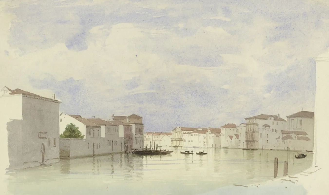 Channel In Venice by Carl Theodor Reiffenstein - Canvas Print