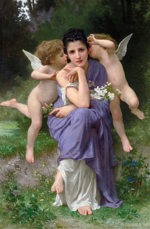 Chansons De Printemps by William Bouguereau - Canvas Print