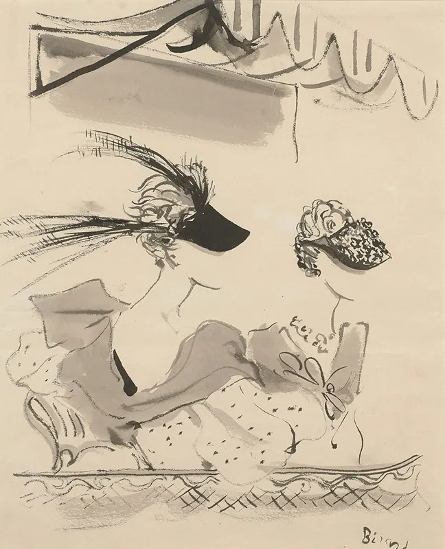 Chapeaux De Caroline Reboux Robe Et Cape De Louise Boulanger by Christian Bérard - Canvas Print