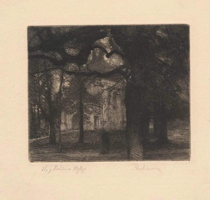 Chapel In A Park by Józef Pankiewicz - Canvas Print