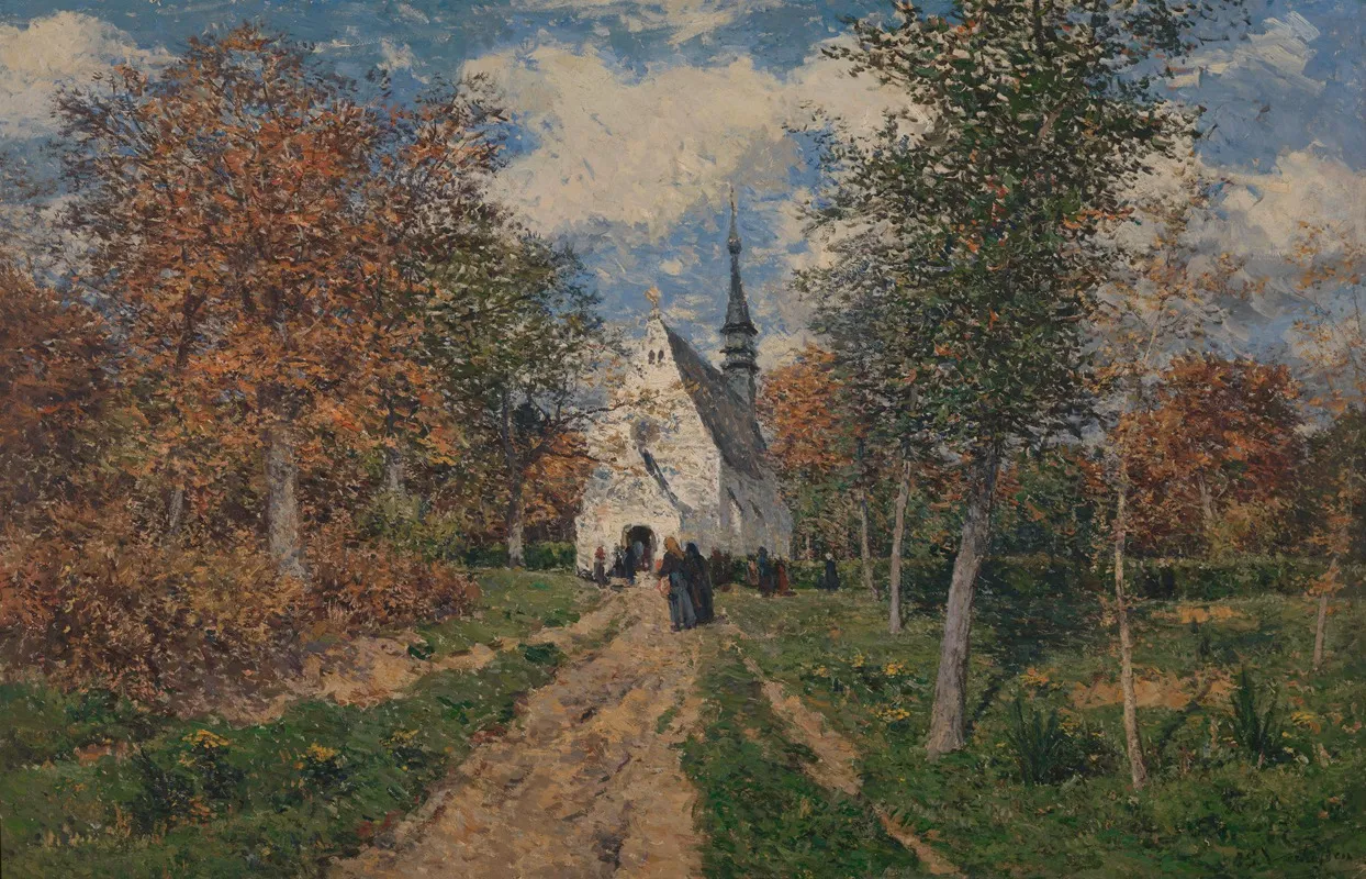 Chapel In The Kempen by Isidore Verheyden - Canvas Print