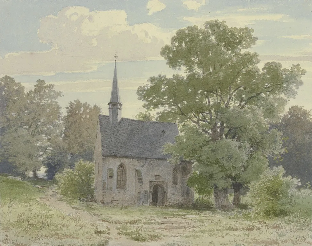 Chapel Near Ockstadt by Carl Theodor Reiffenstein - Canvas Print