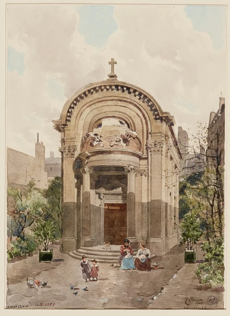 Chapelle De Lancien College Des Lombards 15 Rue Des Carmes 5eme Arrondissement by Fédor Hoffbauer - Canvas Print