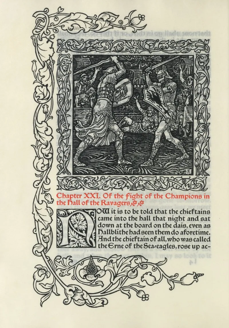 Chapter Xxi Of The Fight Of The Champions In The Hall Of The Ravagers by Walter Crane - Canvas Print