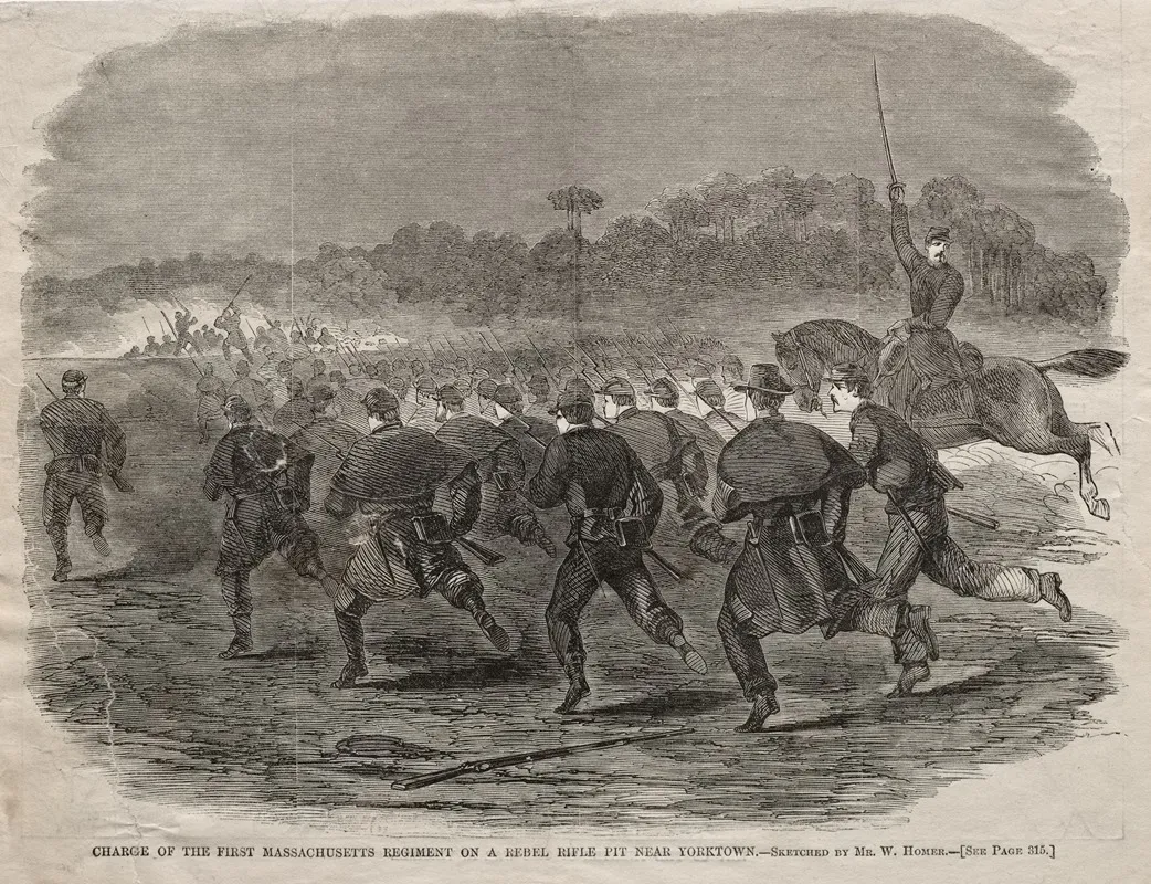 Charge Of The First Massachusetts Regiment On A Rebel Rifle Pit Near Yorktown