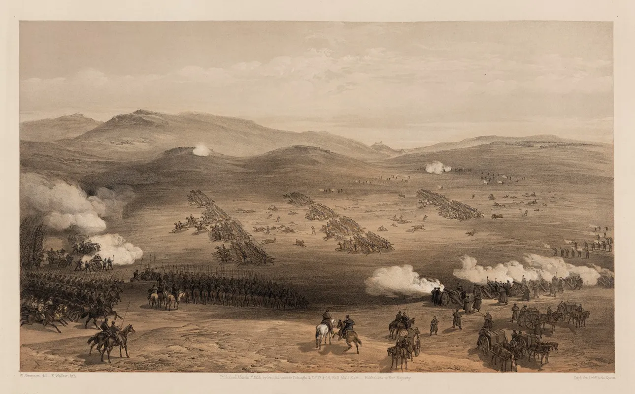 Charge Of The Light Cavalry Brigade 25th Oct 1854 Under Major General The Earl Of Cardigan by William Simpson - Canvas Print
