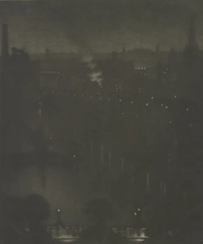 Charing Cross Bridge At Night by Joseph Pennell - Canvas Print