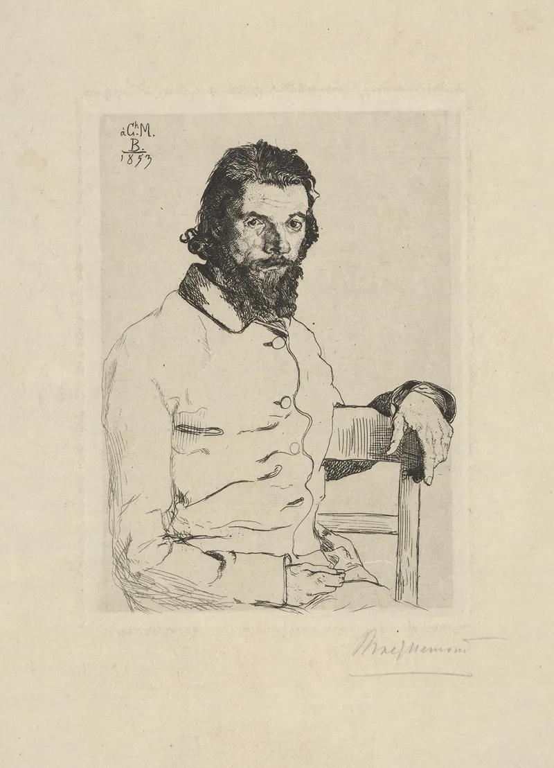 Charles Meryon 5 by Félix Bracquemond - Canvas Print