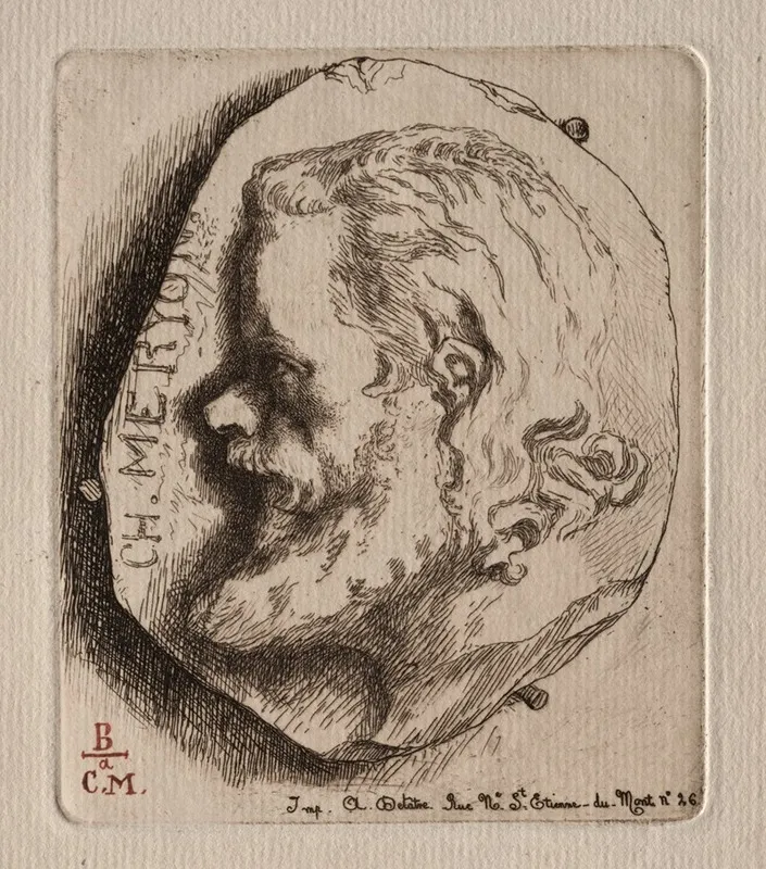 Charles Meryon by Félix Bracquemond - Canvas Print