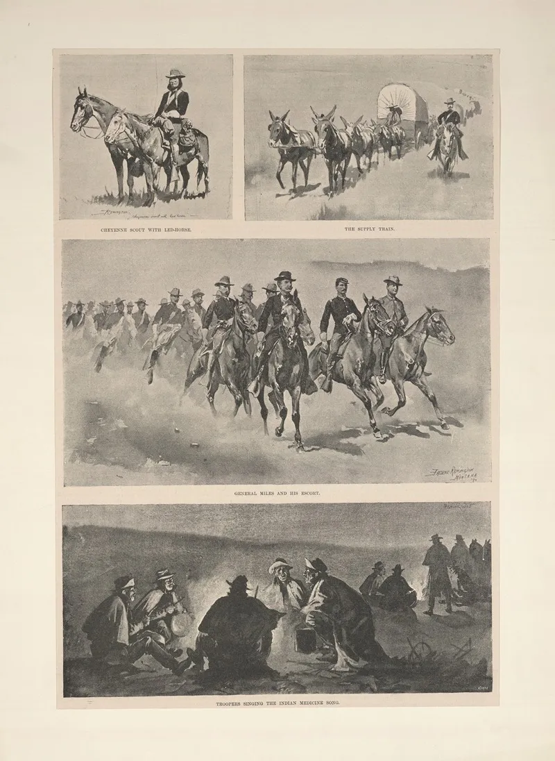 Chasing A Major General by Frederic Remington - Canvas Print