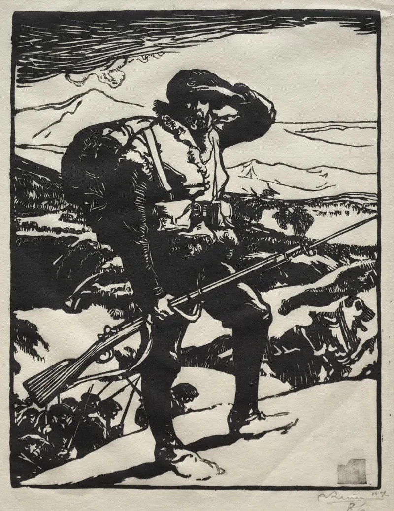 Chasseur Alpin Regardant La Plaine Du Rhin