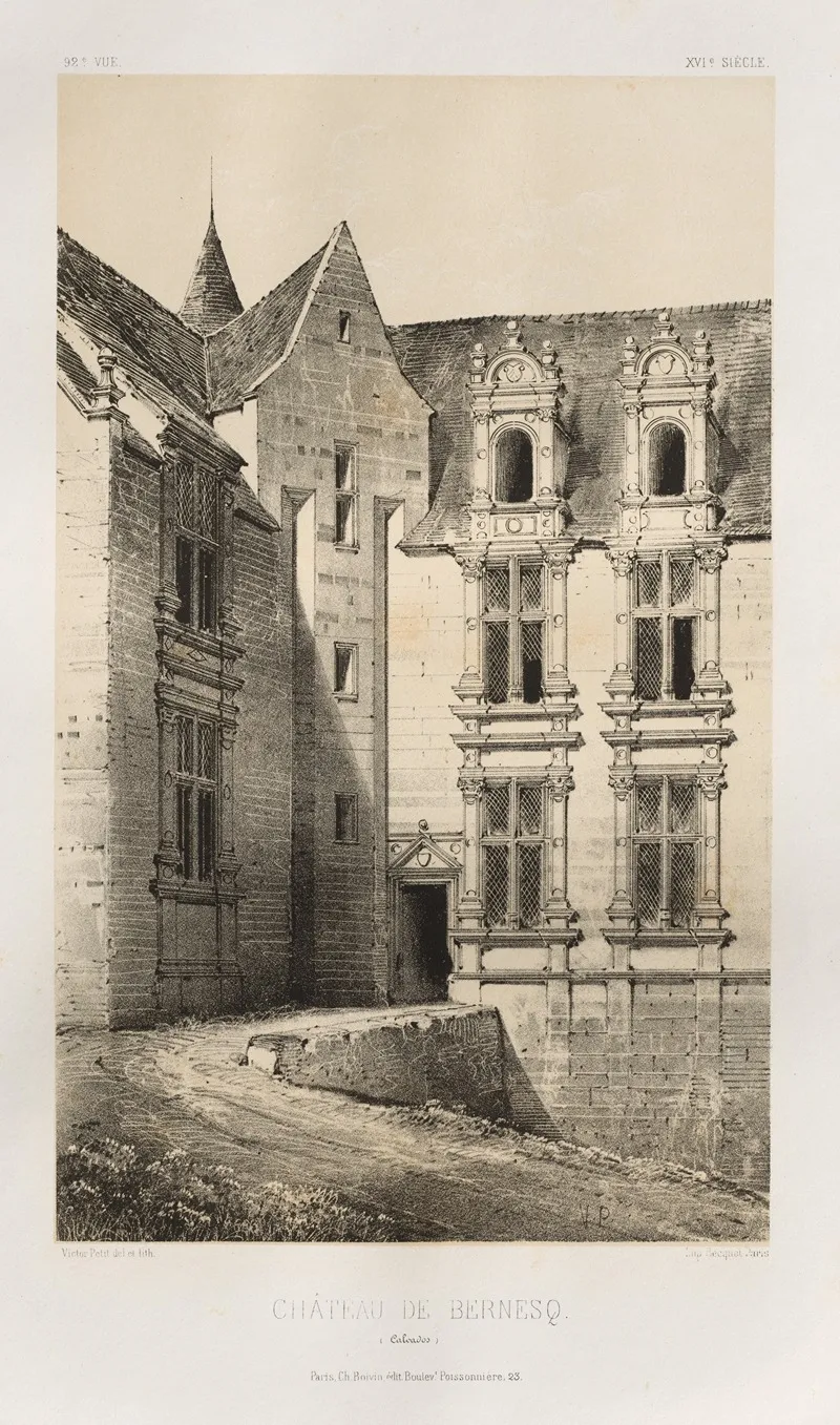 Chateau De Bernesq Calvados by Victor Petit - Canvas Print