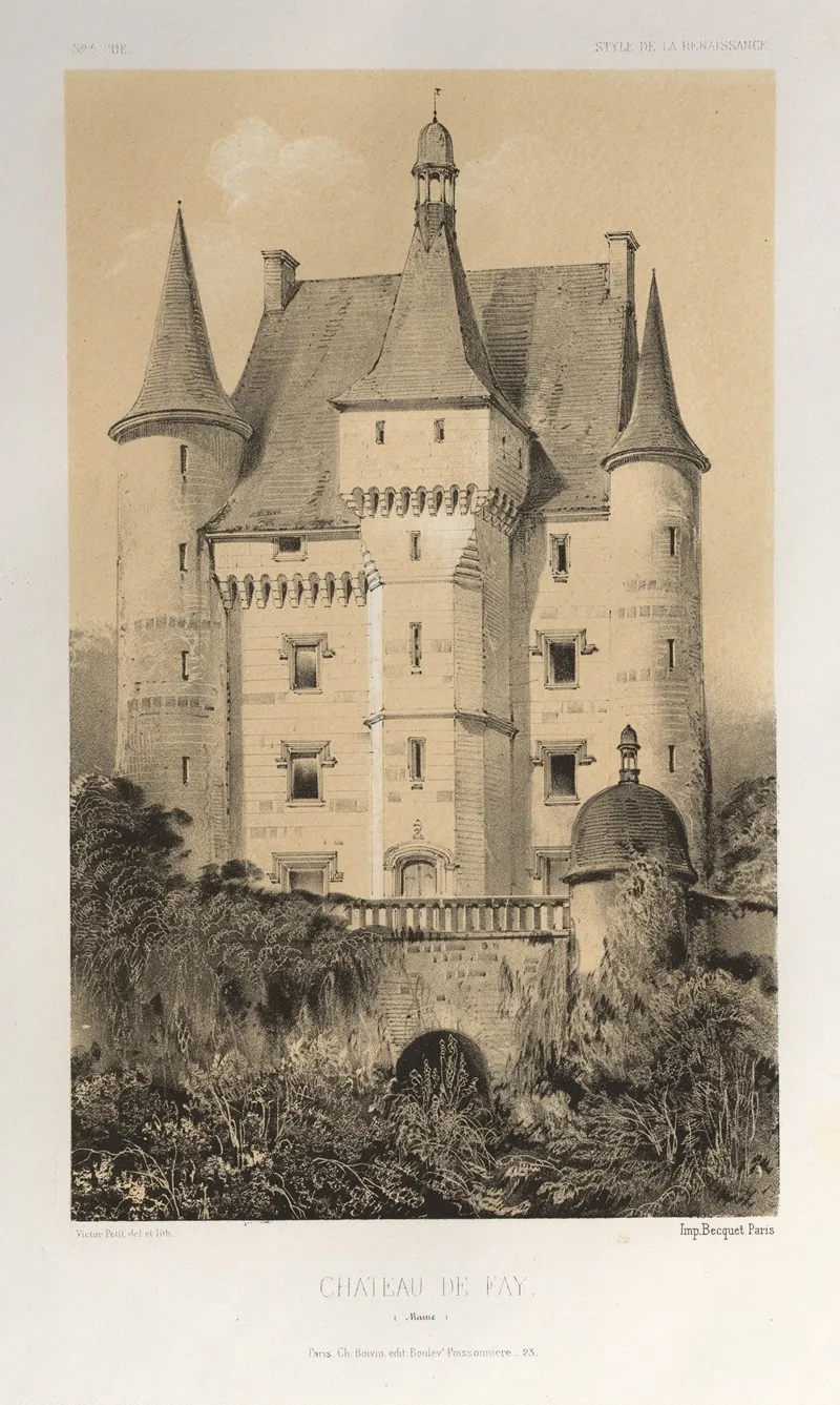 Chateau De Fay Maine by Victor Petit - Canvas Print