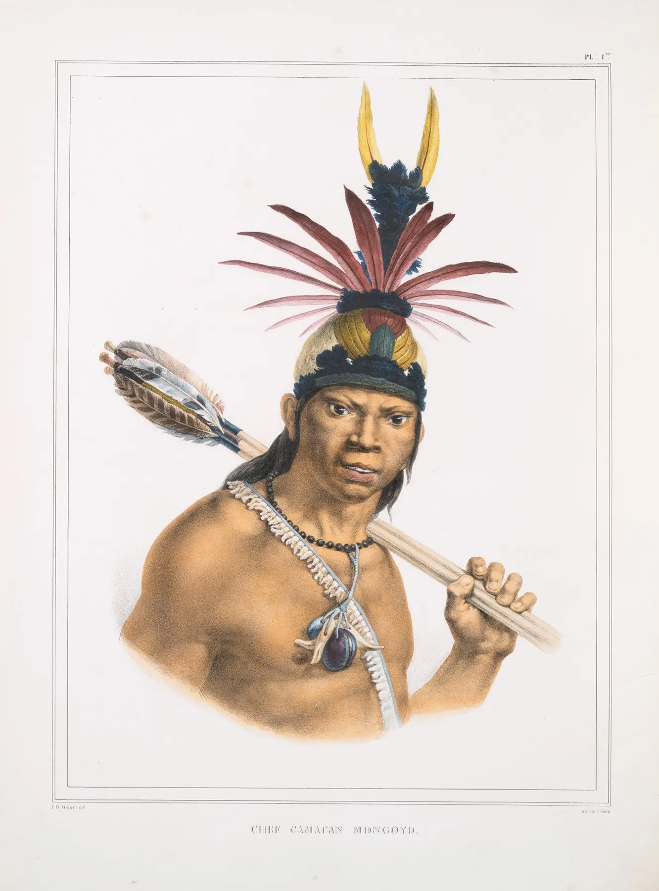 Chef Camacan Mongoyo by Jean Baptiste Debret - Canvas Print