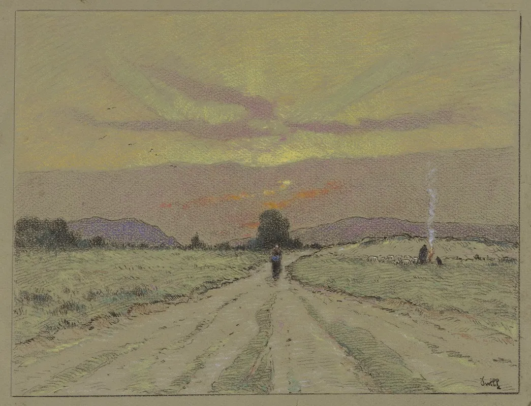 Chemin Au Soleil Couchant by Marie-Joseph-Leon Clavel (Iwill) - Canvas Print