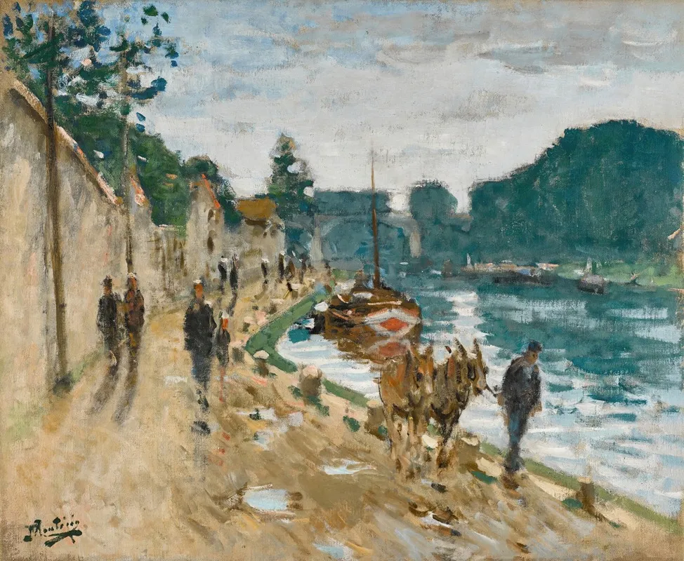 Chemin De Halage by Pierre-Eugène Montézin - Canvas Print