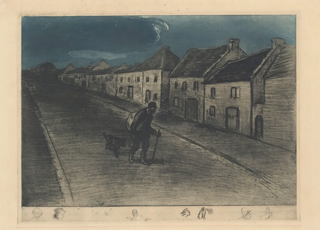 Chemineau Traversant Un Village Endormi 2