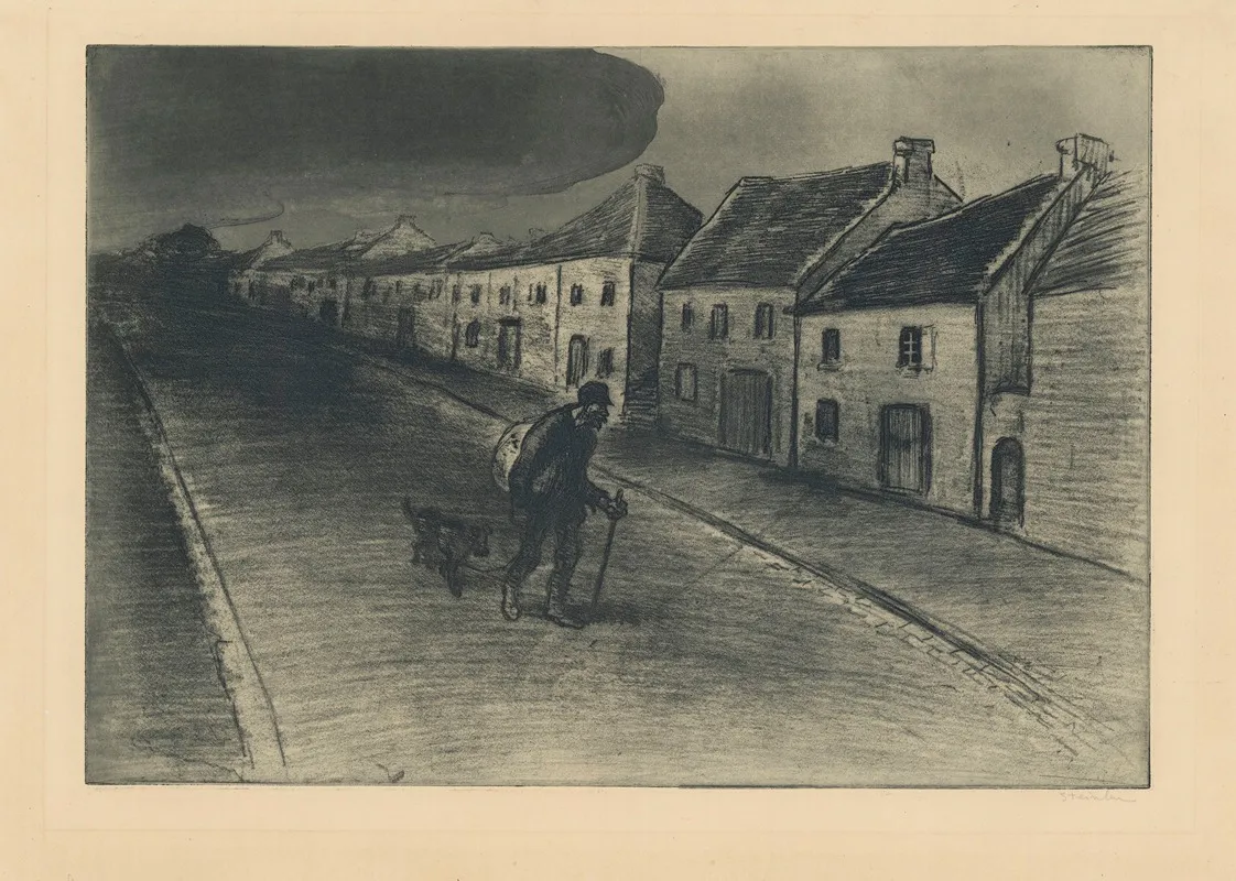 Chemineau Traversant Un Village Endormi 3